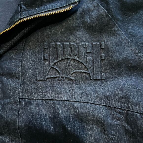 Nike Force Vintage Denim Bomber Jacket Men’s Small 90s Zip Up Made in Taiwan - Picture 11 of 13